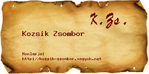 Kozsik Zsombor névjegykártya